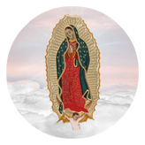 DAROUND 110 PK Lady of Guadalupe Clouds Pink